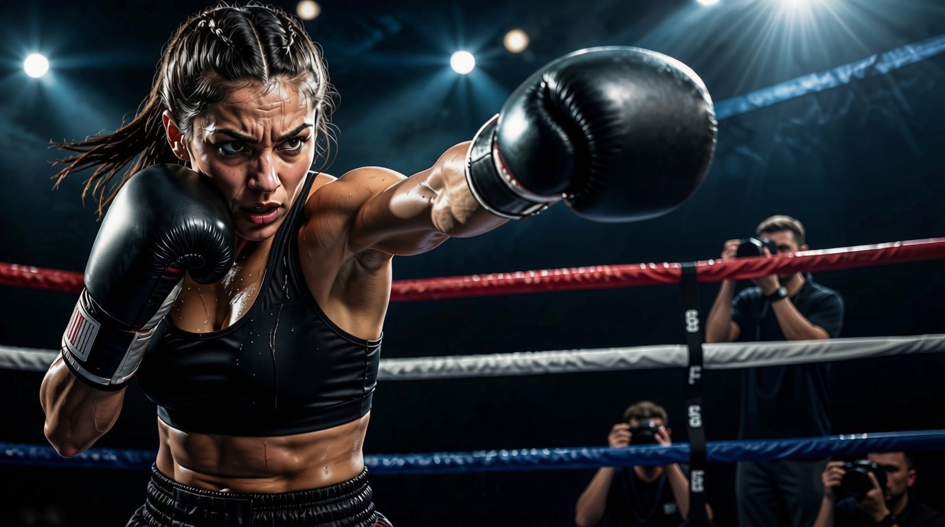 Boxeuse en action